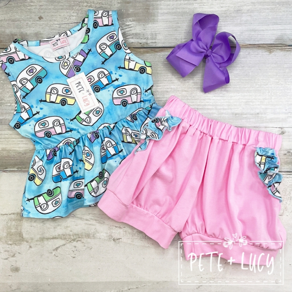 Let's Go Glancing Shorts Set